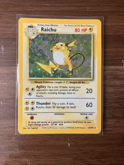 Pokemon Raichu 14/102 Base Set Holo - Image 1