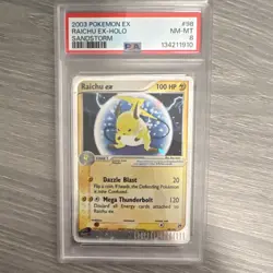 Pokemon Raichu ex 98/100 EX Sandstorm Ultra Rare Holo PSA 8 2003 English - Image 1
