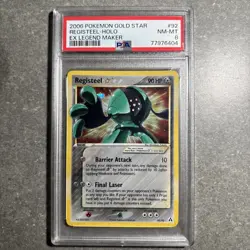 Pokemon 2006 EX Legend Maker Gold Star Holo #92 Registeel PSA 8 - Image 1