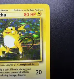 Pokemon TCG Raichu Base Set Unlimited 14/102 Holo Wizards Base Set MP - Image 3
