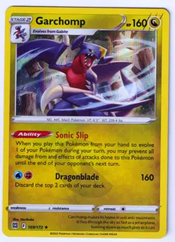 Garchomp Holo Rare SWSH09: Brilliant Stars 109/172 NM Pokemon TCG - Image 1