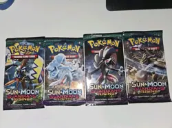 Lot (4) POKEMON SUN MOON GUARDIANS RISING Factory Sealed BOOSTER PACKS Art Set - Image 1