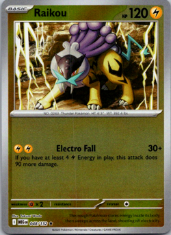 2025 Pokemon Mega Evolution Raikou 048/132 Reverse Holo Rare - Image 1