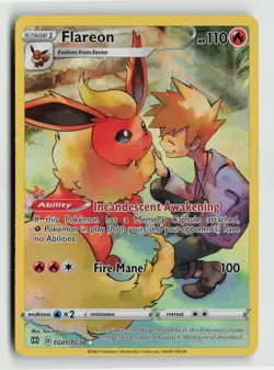 Pokemon - Flareon - TG01/TG30 Brilliant Stars Trainer Gallery - Ultra Rare - NM - Image 1