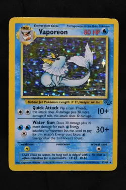 Vaporeon 12/64 MP Jungle Holo Unlimited Pokemon TCG - Image 1