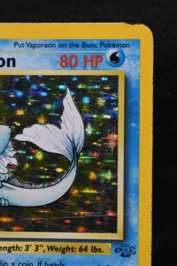 Vaporeon 12/64 MP Jungle Holo Unlimited Pokemon TCG - Image 3