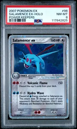2007 POKEMON EX POWER KEEPERS #96 SALAMENCE EX-HOLO PSA 8 - Image 1