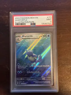 2023 Pokemon 151 Mew EN Wartortle 171 Illustration Rare IR PSA 9 Mint - Image 1