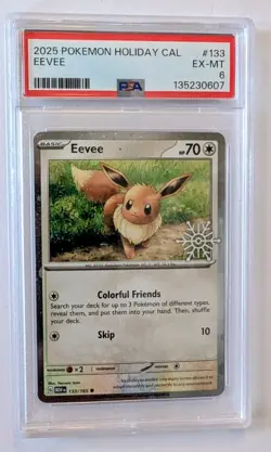 2025 POKEMON HOLIDAY CALENDAR #133 EEVEE PSA 6 - Image 1