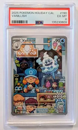 2025 Pokemon Holiday Vanillish PSA 6 190/182 - Image 1
