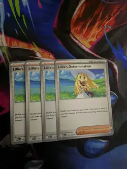 4x Lillie's Determination 119/132 x4 - Mega Evolution - Pokemon Playset - Image 1