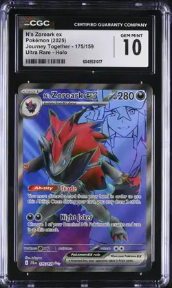 CGC 10 N's Zoroark ex 175/159 Ultra Rare JTG Journey Together Pokemon Same 2 PSA - Image 1
