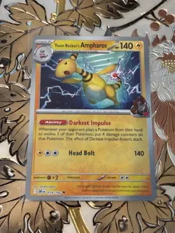 Pokemon Singles Reverse Holo Team Rocket's Ampharos SV10 Destined Rivals 074/182 - Image 1