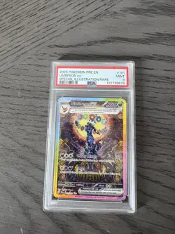 2025 Pokemon Scarlet & Violet Prismatic Evolutions #161 Umbreon ex SIR FA PSA 9 - Image 1
