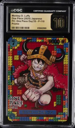 2025 ONE PIECE JPN PC ONE PIECE DAY 25 PROMO MONKEY D. LUFFY CGC 10 PERFECT - Image 1