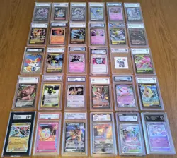 HUGE Lot of 30 GEM MINT 10 Graded Pokemon Cards CGC PSA BCCG DSG CCG AGS WAG Etc - Image 1