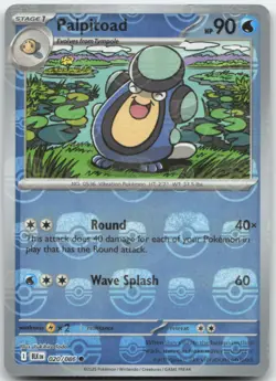 Palpitoad 020/086 Master Ball Holo SV: Black Bolt Pokemon Card NM - Image 1