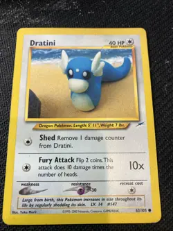 Dratini 63/105 Pokemon Neo Destiny Card - LP - Image 1