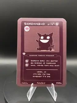 POKEDERP SHADOWBUD GENGAR 1ST EDITION BLACKOUT CARD 6/7 1st Print - Image 1