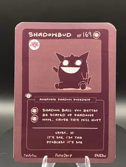 POKEDERP SHADOWBUD GENGAR 1ST EDITION BLACKOUT CARD 6/7 1st Print - Image 4