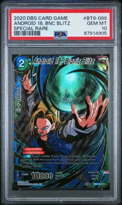 Android 18, Bionic Blitz BT9-099 SPR Gold Stamp Dragon Ball Super Card PSA 10 - Image 1