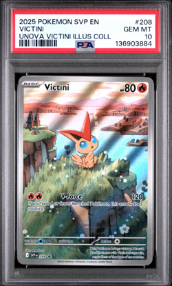 2025 POKEMON SVP EN-SV BLACK STAR PROMO #208 VICTINI PSA 10 - Image 1