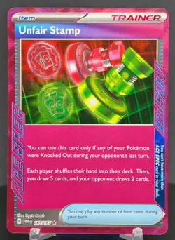 Pokemon Unfair Stamp #165/167 English Twilight Masquerade Ace Spec Rare - Image 1