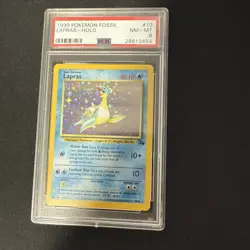 1999 POKEMON FOSSIL #10 LAPRAS-HOLO PSA 8 - Image 1