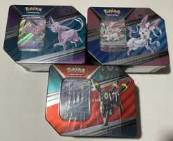 Pokemon TCG V HEROES Tins Set of 3; Espeon , Sylveon & Umbreon ! FACTORY SEALED! - Image 1