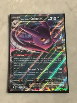 Pokemon TCG Team Rocket's Crobat ex 122/182 Double Rare Destined Rivals MINT NM - Image 1