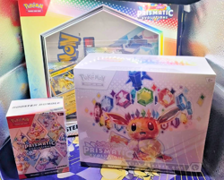 Pokemon TCG Prismatic Evolutions ETB Booster Bundle Poster Collection Sealed Lot - Image 1
