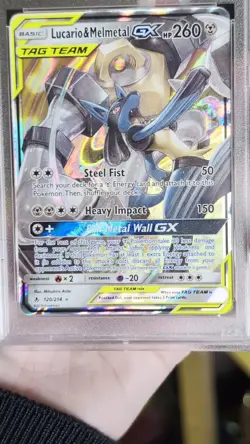 2019 Pokemon Sun & Moon Unbroken Bonds Lucario & Melmetal GX #120 – PSA 10 - Image 2