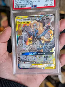 2019 Pokemon Sun & Moon Unbroken Bonds Lucario & Melmetal GX #120 – PSA 10 - Image 5