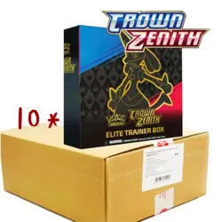 Pokemon Crown Zenith Elite Trainer Box Factory Sealed Case of 10 - SWSH 12.5 ETB - Image 1