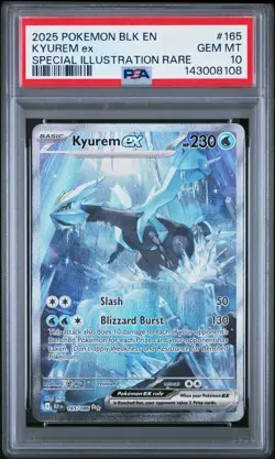2025 POKEMON BLK EN-BLACK BOLT SPECIAL ILLUSTRATION RARE #165 KYUREM EX PSA 10 - Image 1