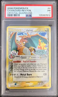 2006 Pokemon EX Crystal Guardians Charizard Delta Species Reverse Foil #4 PSA 1 - Image 1
