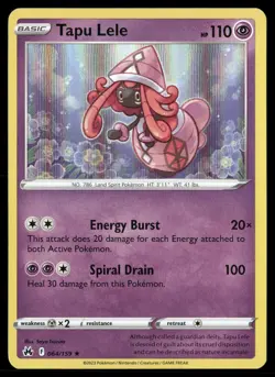 Tapu Lele 064/159 Crown Zenith Pokemon Holo NM - Image 1