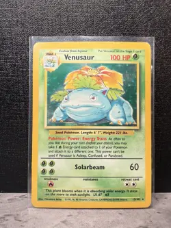 Pokemon TCG - Venusaur 15/102 - Holo Unlimited - Base Set Unlimited Vintage LP- - Image 1
