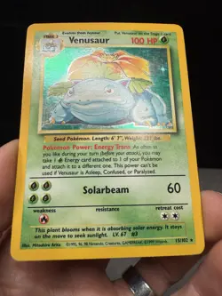 Pokemon TCG - Venusaur 15/102 - Holo Unlimited - Base Set Unlimited Vintage LP- - Image 2