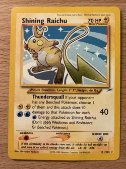 Pokemon TCG Shining Raichu Neo Destiny Holo Card 111/105 - MAKE ME AN OFFER - Image 1