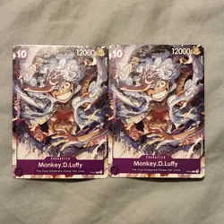 One Piece CCG Bandai Monkey.D.Luffy Promo Foil Character Card Lot (2) English - Image 1