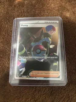 Pokemon TCG Penny Paldean Fates Trainer Holo Card 239/091 Illustration Rare - Image 1