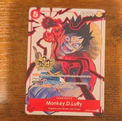One Piece TCG ST01-012 Monkey.D.Luffy Character Card 3rd Anniversary Promo - Image 1