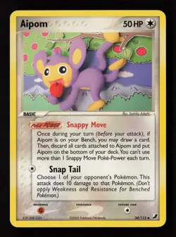 Aipom 34/115 Unseen Forces Pokemon Card -A4 - Image 1