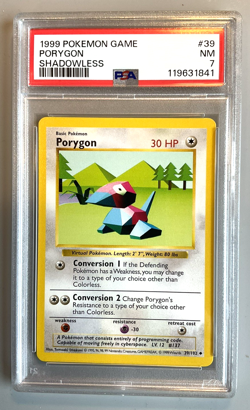 Pokemon Card 1999 Base Set Shadowless PORYGON 39/102 PSA 7 - Image 1