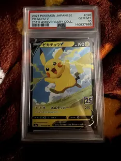 PSA 10 Pokemon Pikachu V 020/028 25th Anniversary (Japanese) - Image 1