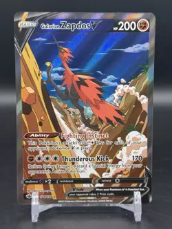 Zapdos V Alternate Full Art 174/198 Chilling Reign Pokemon English NM - Image 1