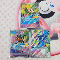 Rowlett 043 + Litten 044 + Popplio 045 - First Partner Pokemon Cards #L296 - Image 1