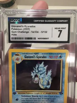 2000 POKEMON GYM CHALLENGE HOLO-1st Edition #5 GIOVANNI'S GYARADOS CGC 7 - Image 3