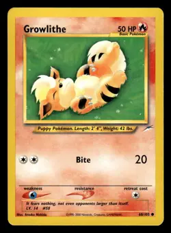Pokemon Neo Destiny #068/105 Growlithe NM - Image 1